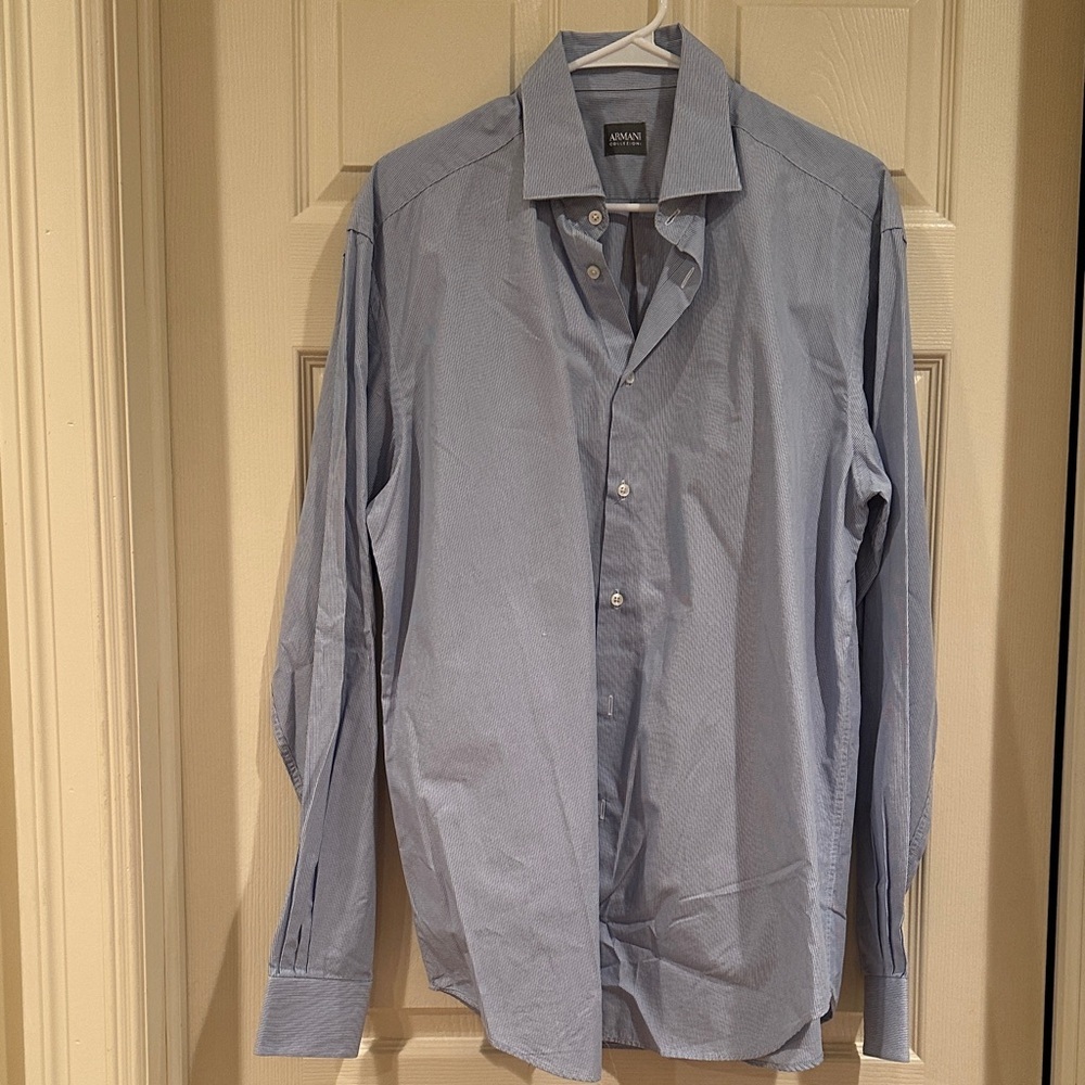 Armani Men's Light Blue Dress Shirt